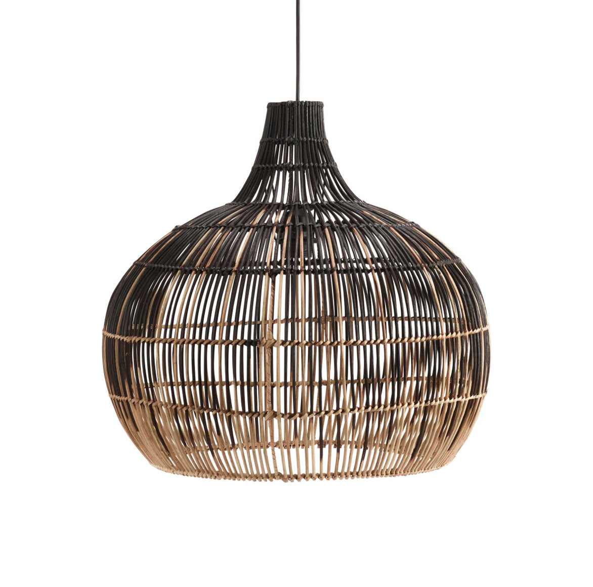 Hängelampe aus Rattan Lampe Martha Prhome 5331-BT02 Pendellampe Pendelleuchte Schwarz Beige Scandi Boho Soulbirdee 