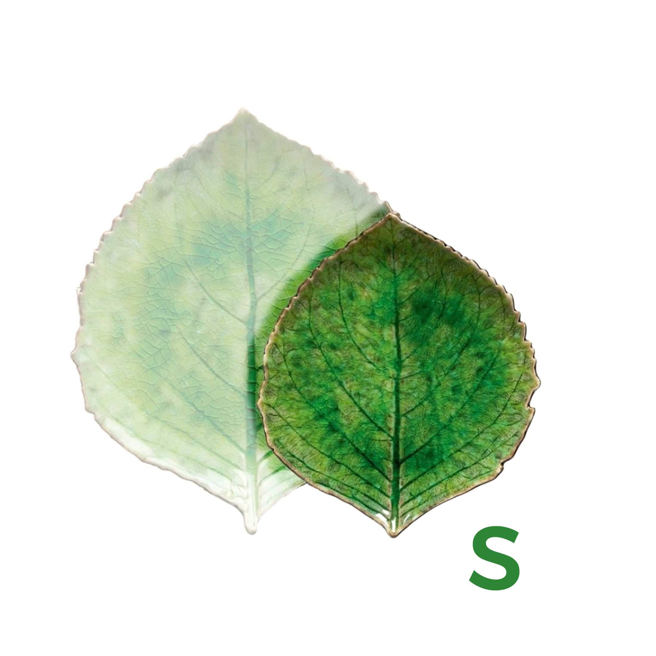 6er Set grüne Schale in Blattform "Hydrangea Leaf"