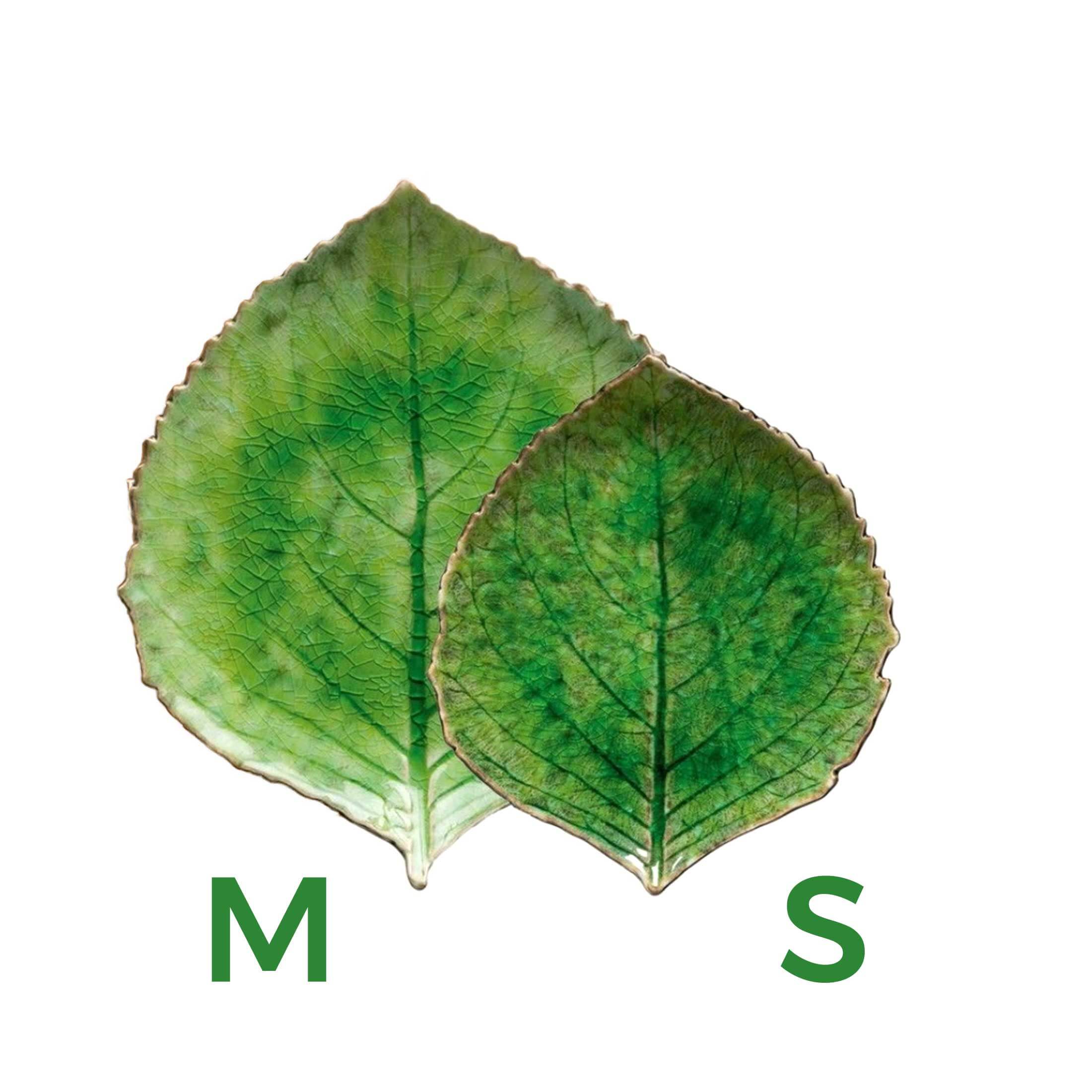 6er Set grüne Schale in Blattform "Hydrangea Leaf"