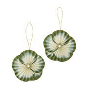 2-er Set Rosette Ornament Papier Blume Stiefmütterchen als Deko für Ostern und Frühling