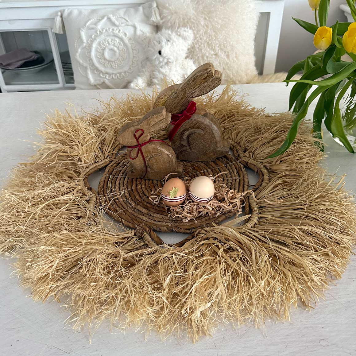 osternest boho raffia osterdeko soulbirdee onlineshop wanddeko