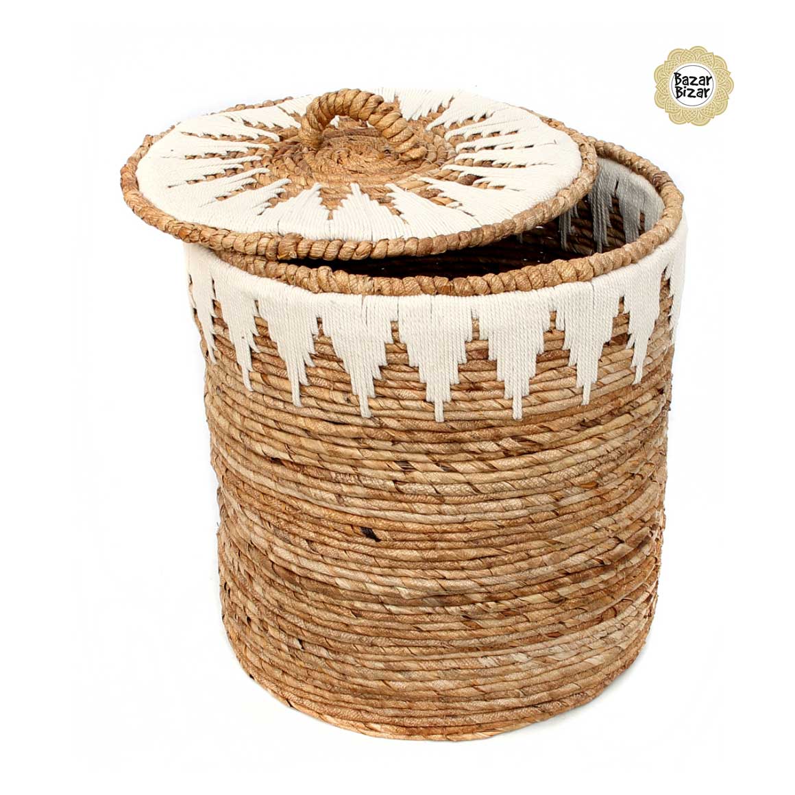 Boho Wäschekorb Bali Ibiza Stauraum Korb kaufen Bazar Bizar geflochtene Korb Deckelkorb Henkel Bali 2 Wäschekörbe Set Soulbirdee Shop