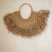 Schlafzimmer Wanddeko Boho Style handgemacht Beige Braun wunderschöne Boho Deko aus Wasserhyacinthe Schlafzimmer Deko im Soulbirdee Onlineshop