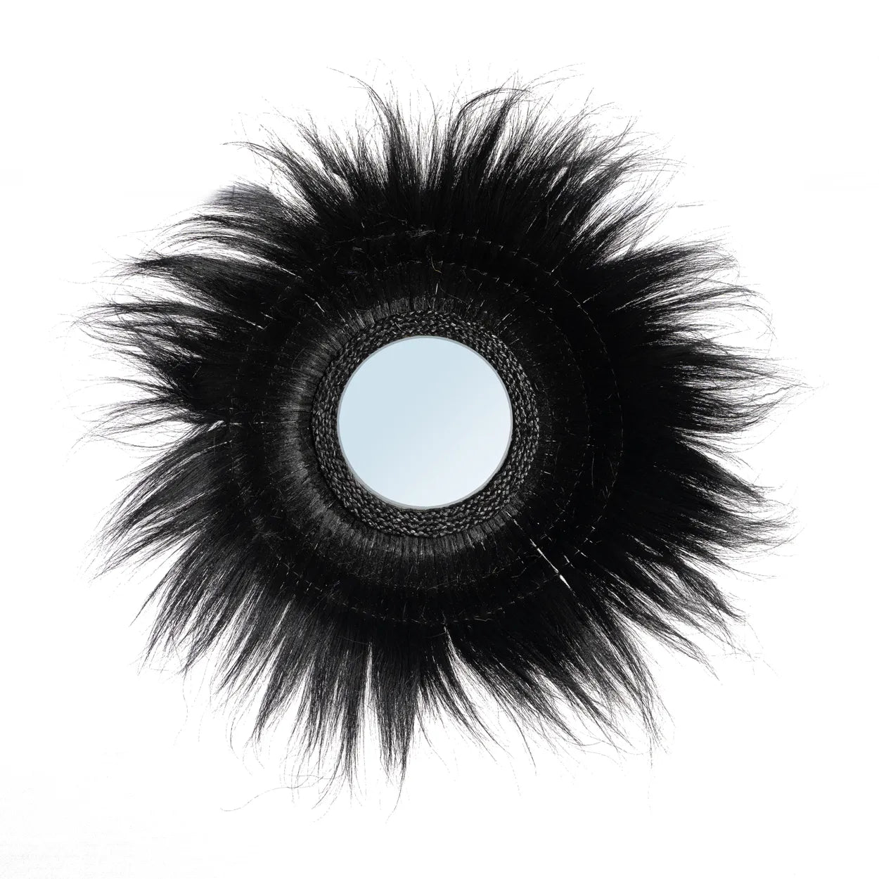 Boho Spiegel schwarz Wandspiegel gross Rahmen rund XL Soulbirdee Onlineshop Bazar Bizar