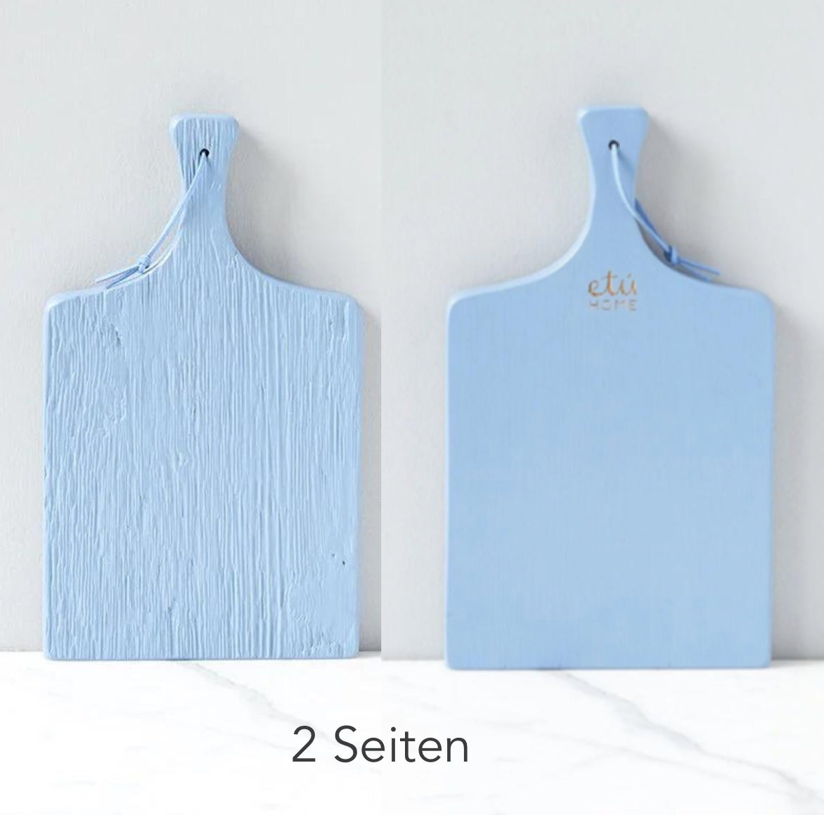 Nachhaltiges Servierbrett Blau für trockene Snacks und Tischdeko.