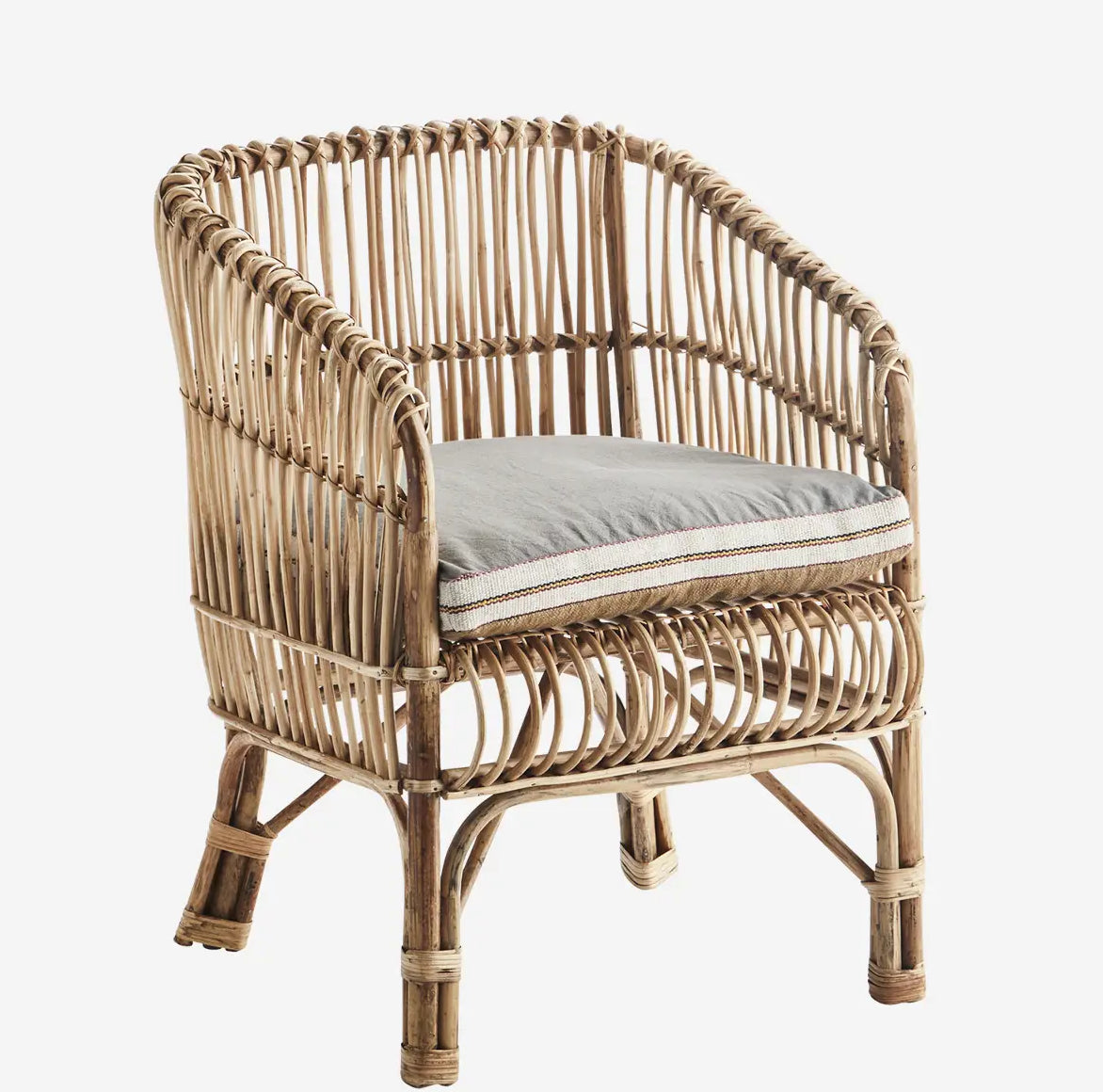 Lounge Sessel MONSIEUR aus Natur-Bambus mit Sitzissen