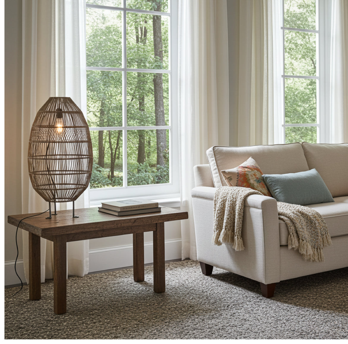 Moderne Stehlampe in Ei Form mit 50 cm im Eingangsbereich als Tischlampe