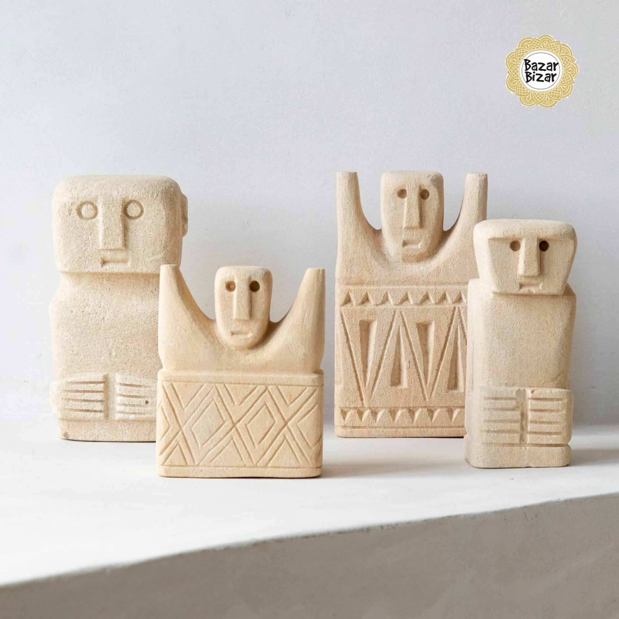 Tribal Stein Statuen von Bazar Bizar ♥ Ethno Deko Figur aus Sumba, Indonesien ♥ Boho Style Deko online kaufen im Soulbirdee Onlineshop