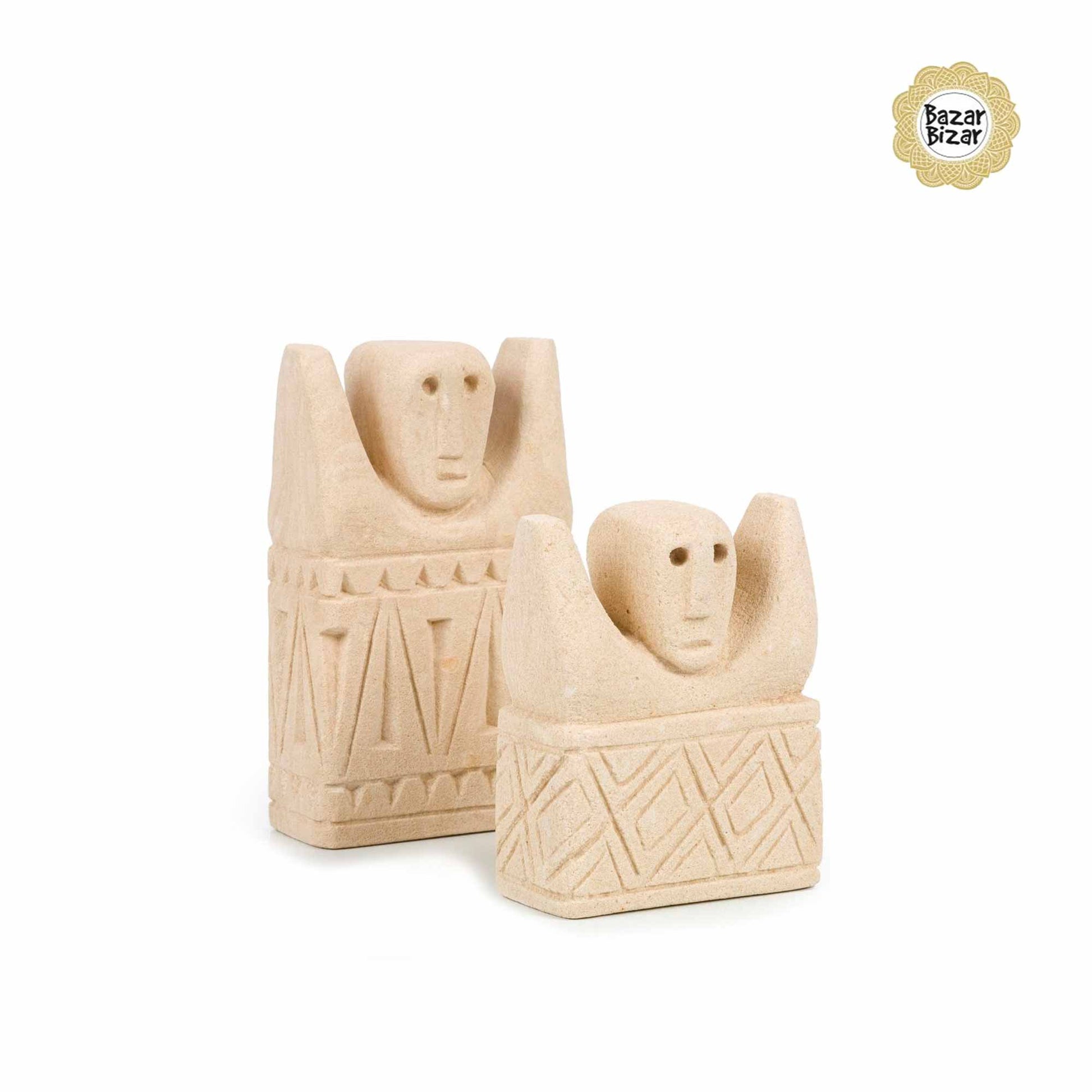 Kleine Stein Statuen von Bazar Bizar ♥ Ethno Deko Figur aus Sumba, Indonesien ♥ Boho Style Deko online kaufen im Soulbirdee Onlineshop
