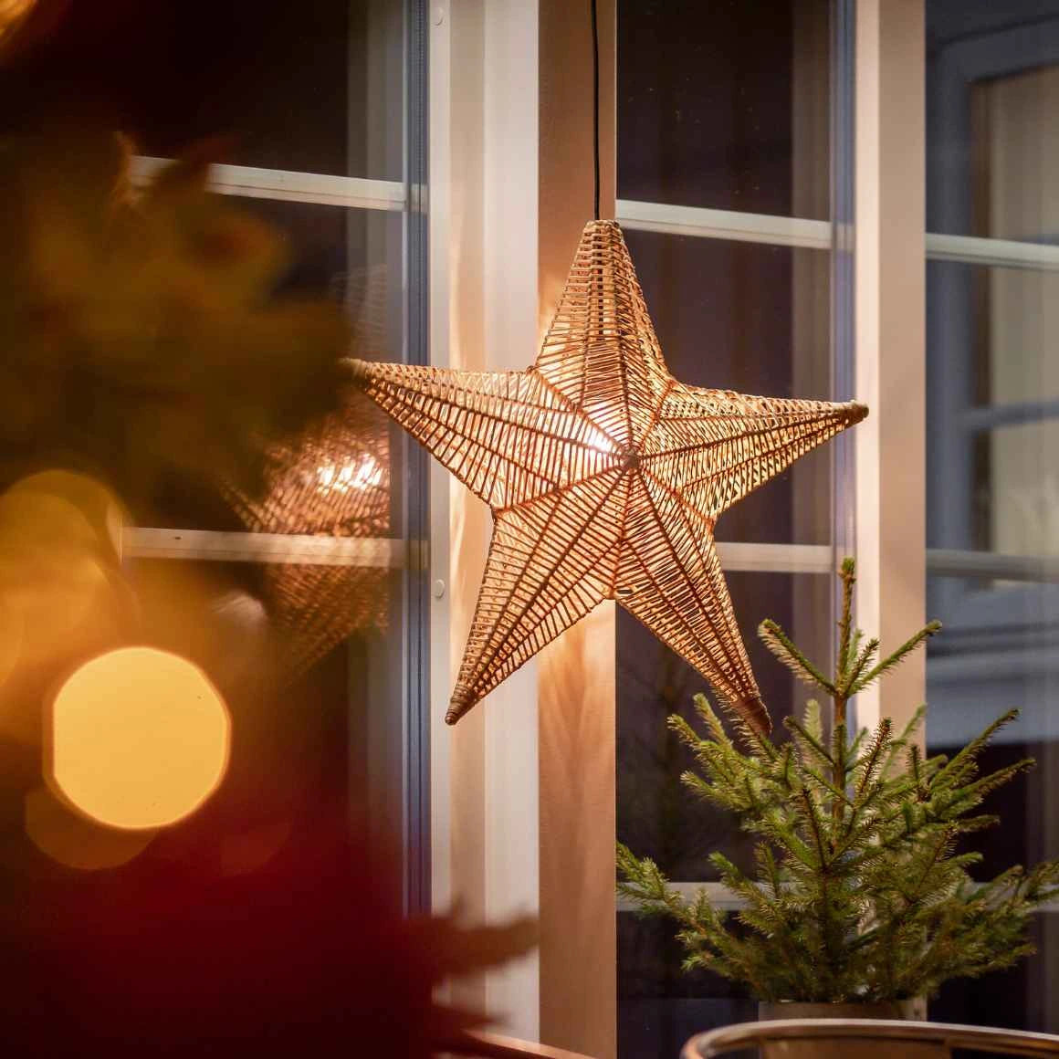 Großer Weihnachtsstern für den geschützten Hauseingang