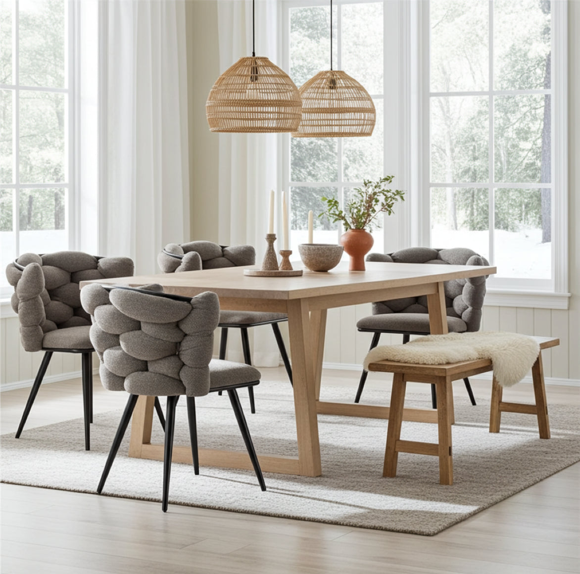 Esszimmerstühle grau gepolstert Taupe fügt sich harmonisch in jede moderne Einrichtung ein.