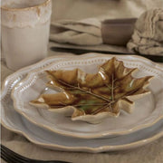 Teller Ahorn-Blatt ocker gelb Herbst Geschirr soulbirdee costa Nova