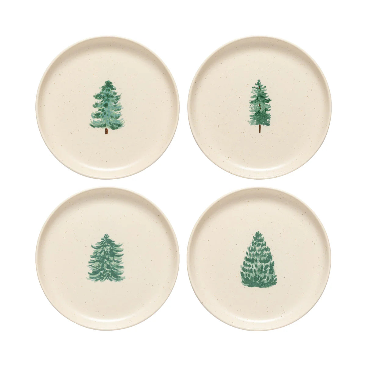 Dessert- und Kuchenteller Weihnachtszeit 4er Set aus Feinsteinzeug