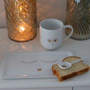 Teller Gesicht weiss porzellan gold trevoly räder soulbirdee