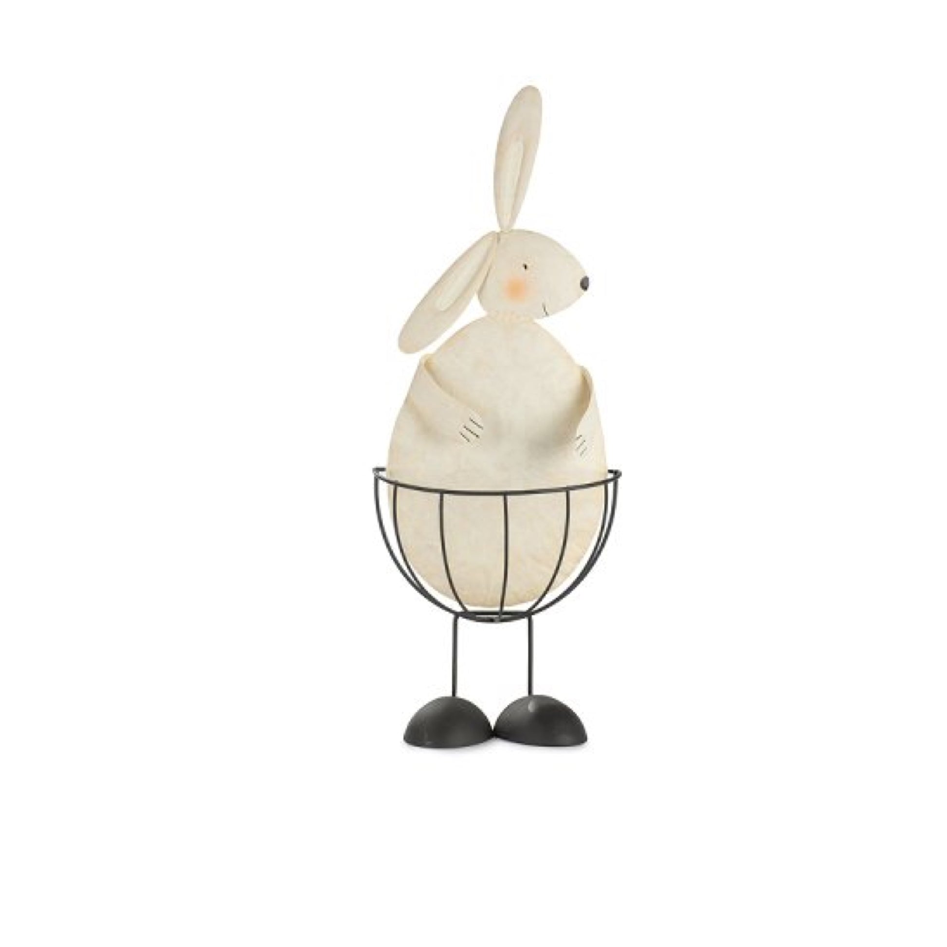 Süßer Hase mit korb Osterdeko Deko Ostern TischdekoBrunch Osterfrühstück dekorieren Soulbirdee Onlineshop Blech Figur Landhaus Stil