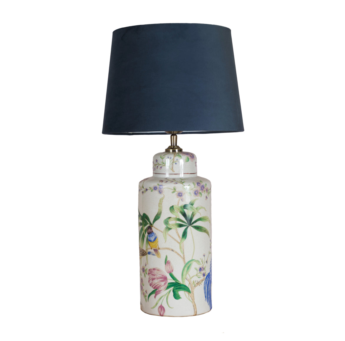 tischlampe landhaus stil blau chinoiserie vogel malerei vasenlampe soulbirdee onlineshop