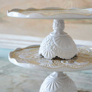 Tortenständer Vintage Romantischer Tortenständer mit Fuß für Hochzeitstorte Boho Geschirr im Boho Style Handgemacht Portugal Soulbirdee Onlineshop