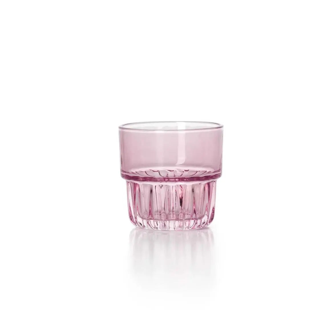 4er Set facettierter Becher BLUSH Rosé Violett Glas handgefertigt