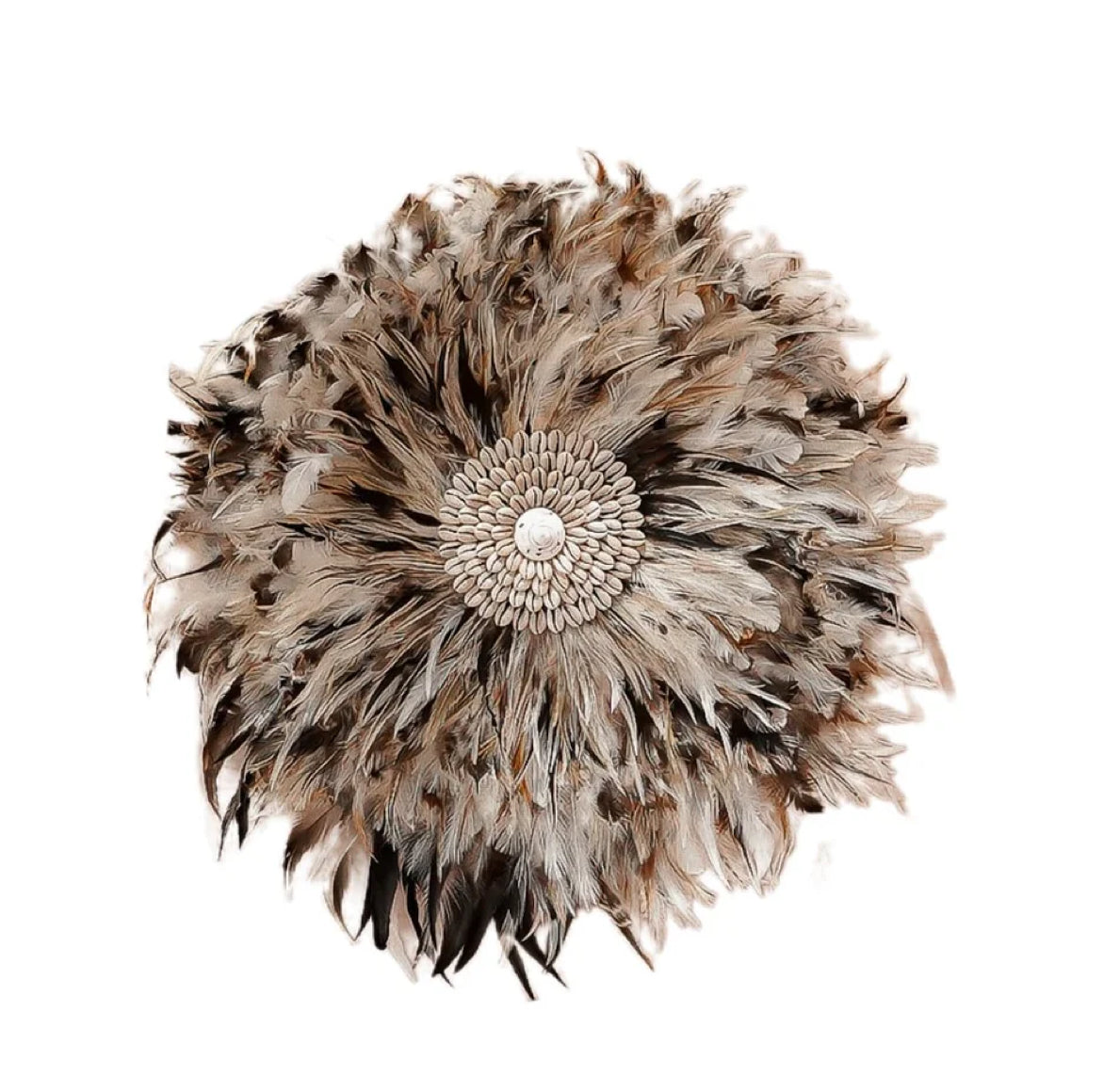 Juju M Boho Wanddeko aus Federn braun, beige, grau, weiss Traumhaft schöne Boho Deko aus Bali 