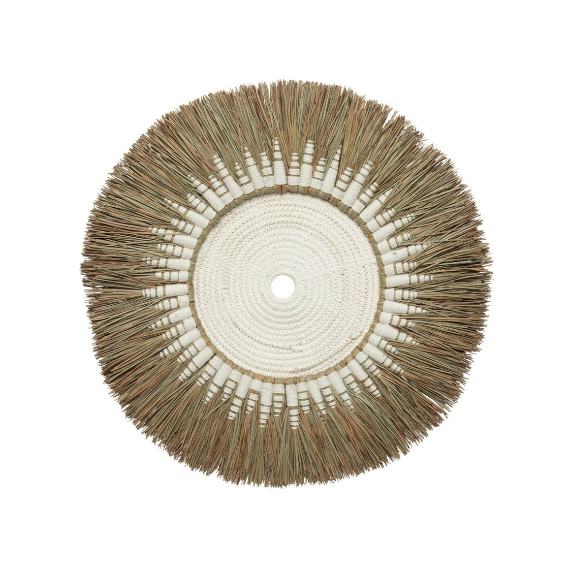 Zauberhafte Makramee-Wanddeko im marokkanischen Boho-Chic ♥ Handgeknüpft aus heller Baumwolle und Raffia | Deko-Highlight | Soulbirdee Shop