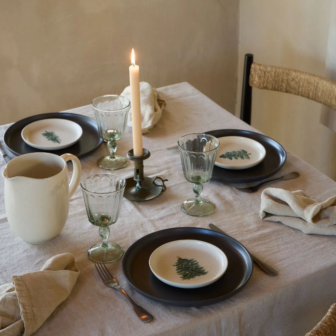Vorspeisenteller Weihnachtszeit 4er Set aus Feinsteinzeug