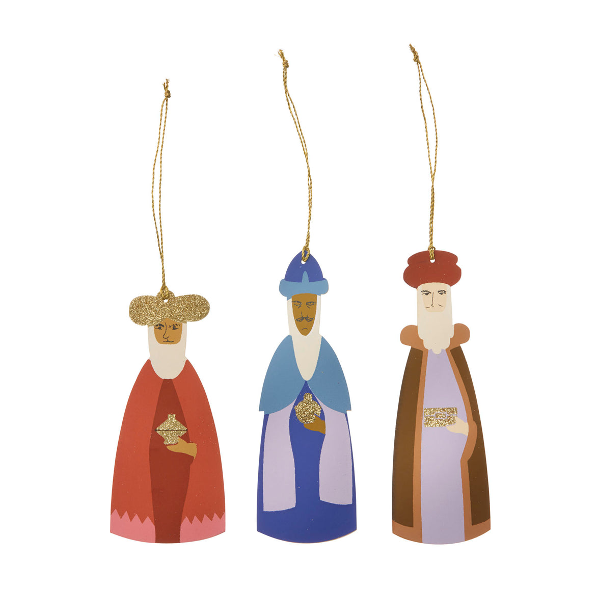 Weihnachtsanhänger Set Heilige Drei Könige aus Papier 