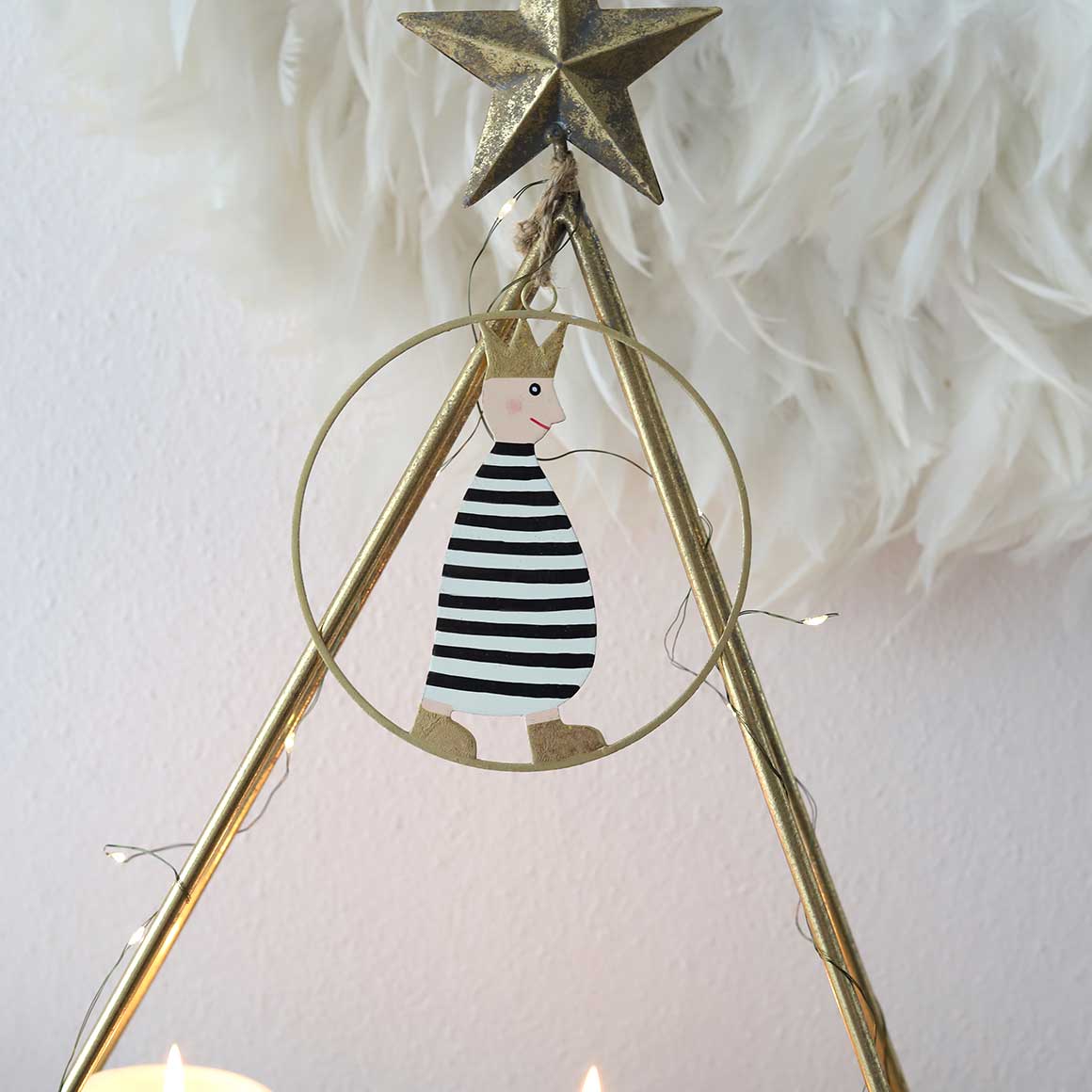 Stern Weihnachtsdeko Gold Tablett