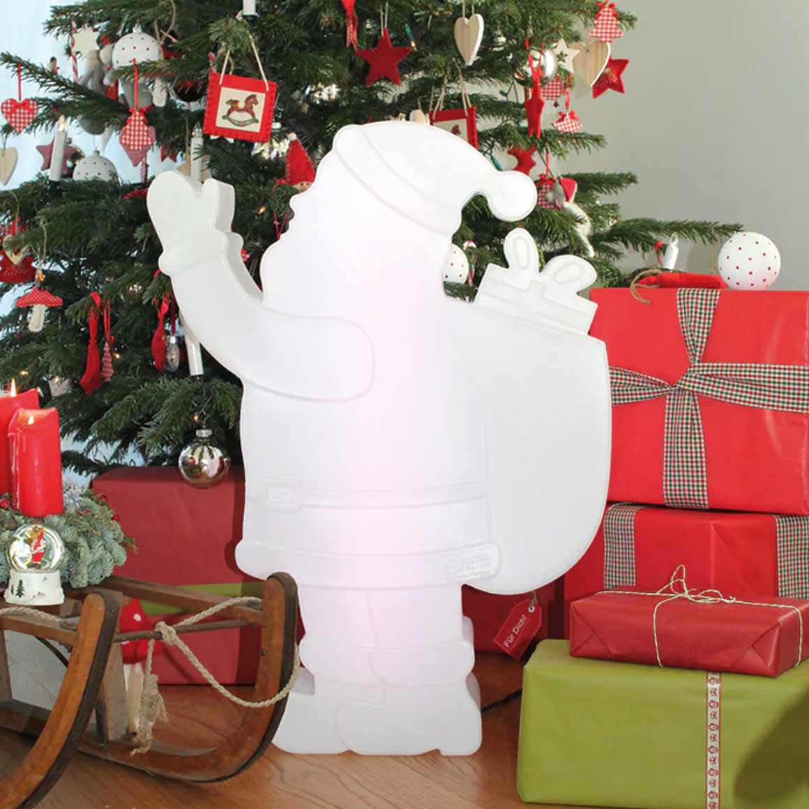 Dekoleuchte SANTA Lampe weiss Weihnachtsbeleuchtung Nikolaus | LED Lampe mit Kabel | Weihnachtsdeko | Soulbirdee Onlineshop