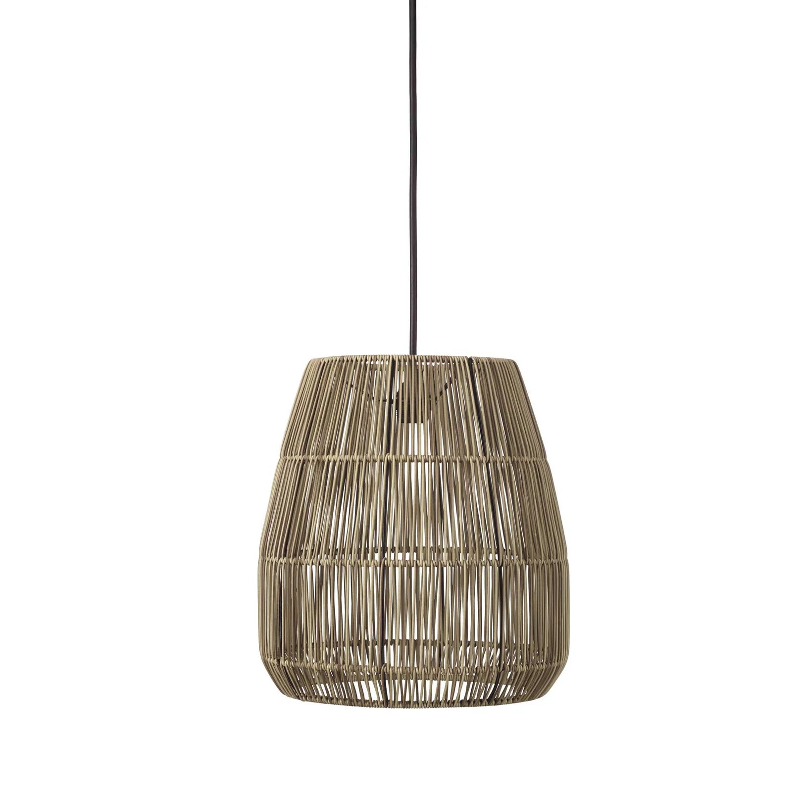 Hängende Wohnzimmerlampe im Japandi-Stil in Beige-Grau-Taupe 